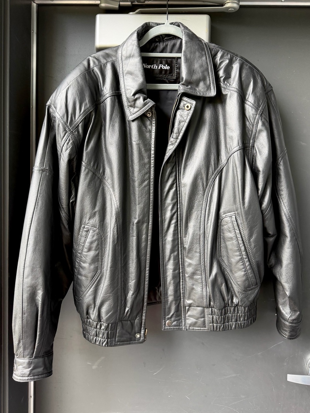North Pole Genuine Leather Bomber Jacket